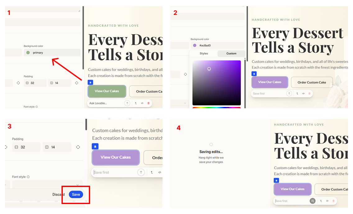Changing button colour in lovable